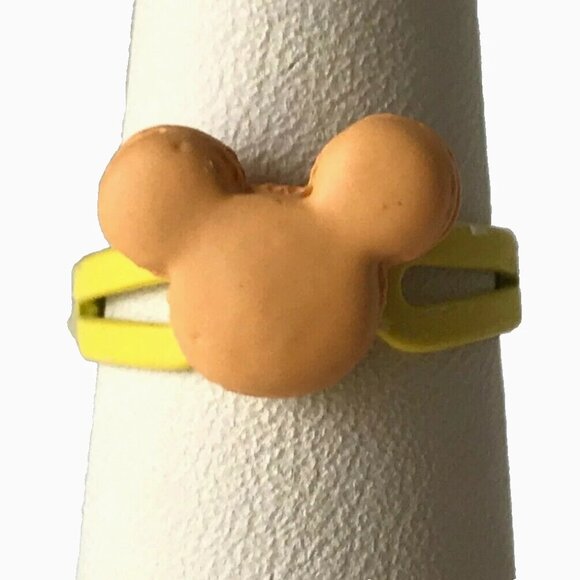 Disney Mickey Mouse Ears Ring Size 5 6 7 Macaroon Snacks Peach Yellow - Picture 2 of 8